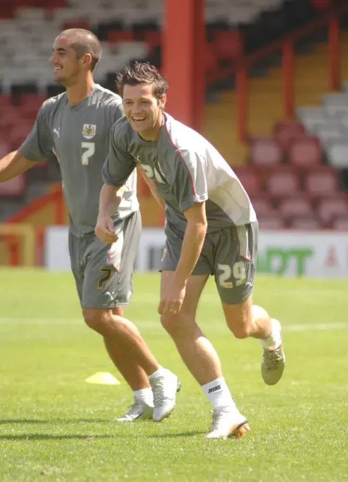 Framed Print : Bristol City FC: Ivan Sproule and Scott Murray in Training (07-08)