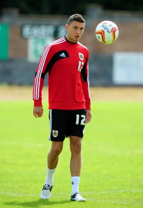 Framed Print : Bristol City FC: James Wilson in Action during Pre-Season Training, July 2012