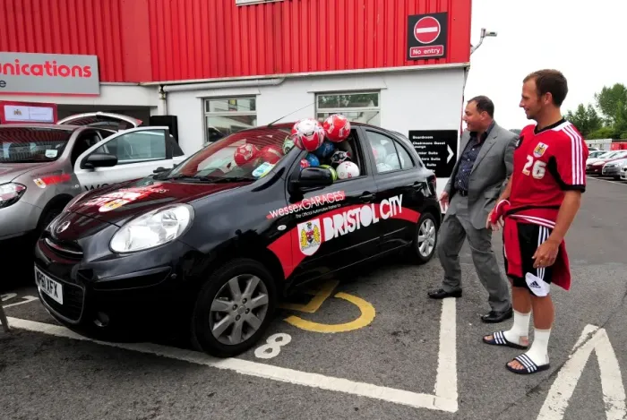 Framed Print : Bristol City FC: Jody Morris and Keith Brock Fill a Car with Footballs at Open Day Framed Print : Bristol City FC: Jody Morris and Keith Brock Fill a Car with Footballs at Open Day