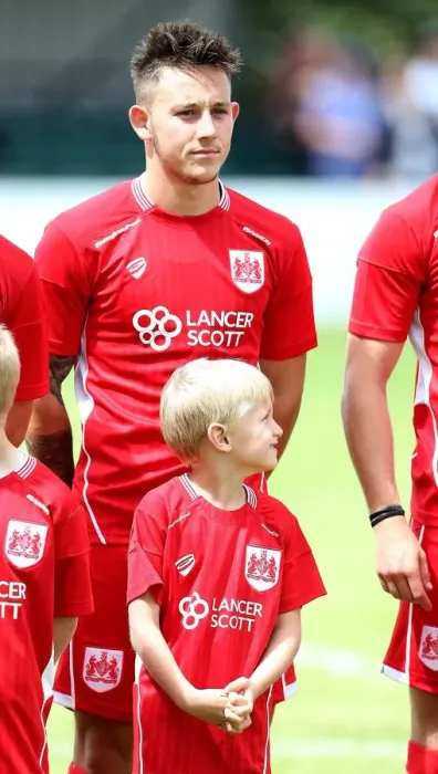 Framed Print : Bristol City FC: Josh Brownhill and Mascot Prepare for Pre-Season Friendly Against Hengrove Athletic