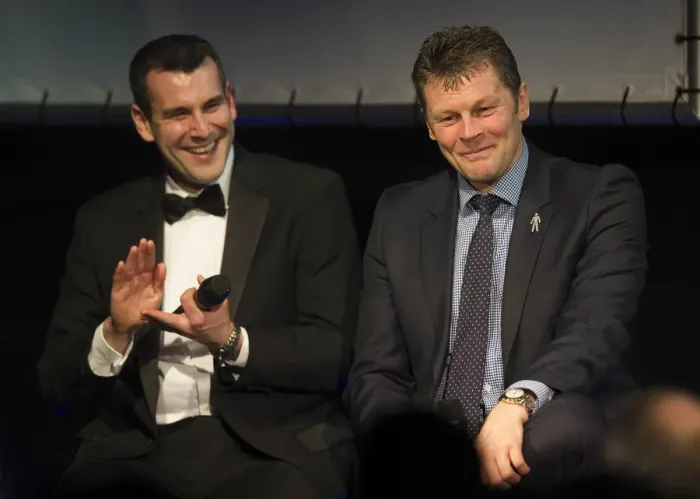 Framed Print : Bristol City FC: Kapoulas and Cotterill at the 2015 Gala Dinner Framed Print : Bristol City FC: Kapoulas and Cotterill at the 2015 Gala Dinner