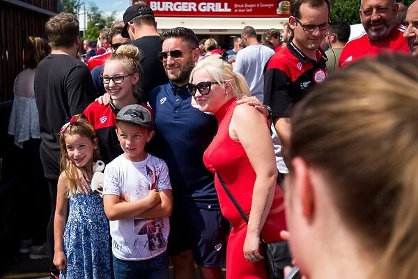 Bristol City FC: Lee Johnson Engages with Fans at Pre-season Friendly against Bristol Manor Farm, 2017