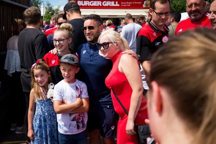 Framed Print : Bristol City FC: Lee Johnson Engages with Fans at Pre-season Friendly against Bristol Manor Farm, 2017 Framed Print : Bristol City FC: Lee Johnson Engages with Fans at Pre-season Friendly against Bristol Manor Farm, 2017