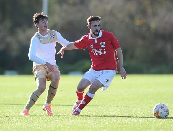 Bristol City FC: Lewis Hall in Action against Colchester in Youth Development League