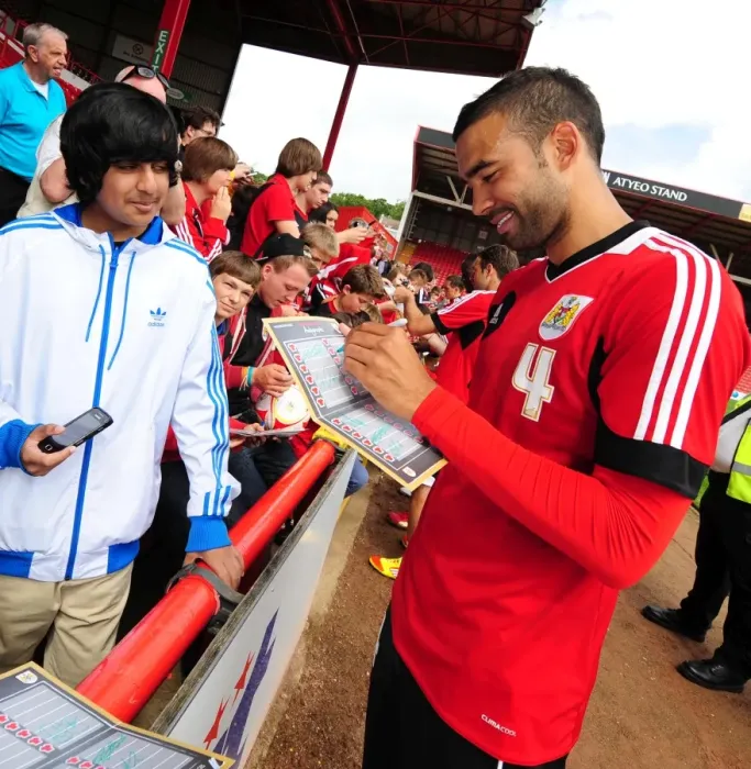Framed Print : Bristol City FC: Liam Fontaine Engages with Fans at Pre-Season Open Day Framed Print : Bristol City FC: Liam Fontaine Engages with Fans at Pre-Season Open Day