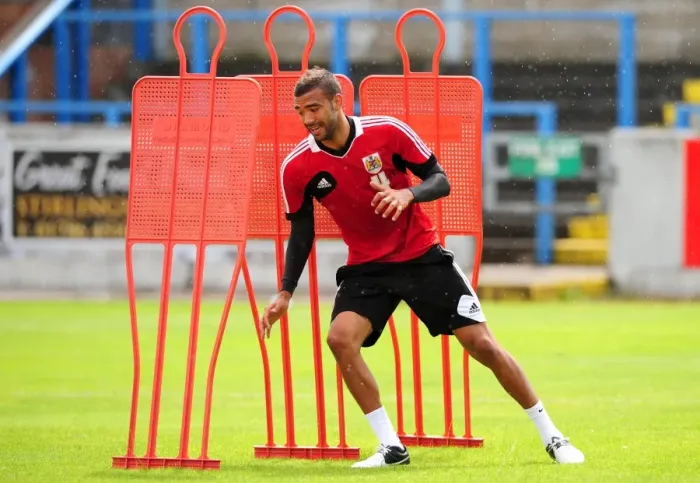 Framed Print : Bristol City FC: Liam Fontaine Kicks Off Pre-Season Training, July 2012 Framed Print : Bristol City FC: Liam Fontaine Kicks Off Pre-Season Training, July 2012