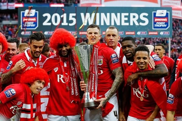 Bristol City FC Lift the Football League Trophy after Winning 2-0 against Walsall at Wembley Stadium