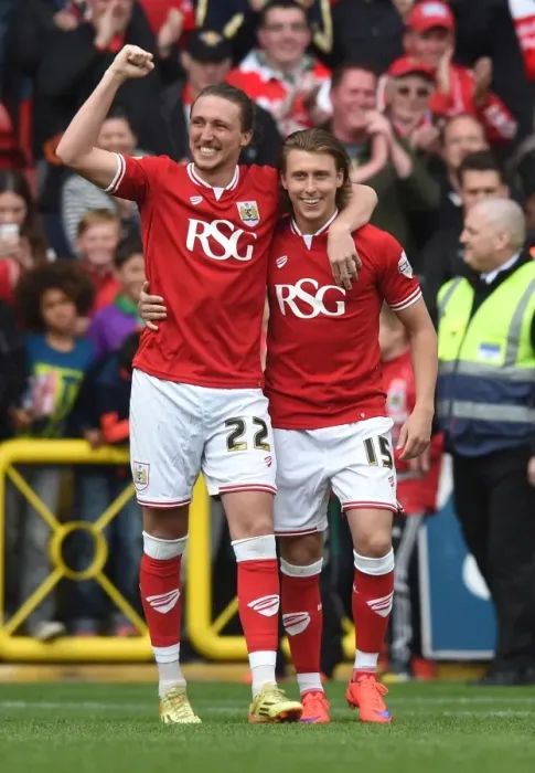 Framed Print : Bristol City FC: Luke Ayling and Luke Freeman in Action Against Walsall, May 2015