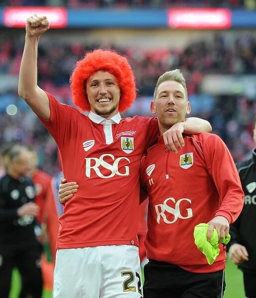 Bristol City FC: Luke Ayling and Scott Wagstaff Celebrate Johnstone Paint Trophy Victory over Walsall at Wembley Stadium