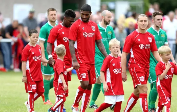 Framed Print : Bristol City FC: Luke Freeman, Mark Little, and Kieran Agard Leading the Charge in Pre-Season Friendly Against Hengrove Athletic Framed Print : Bristol City FC: Luke Freeman, Mark Little, and Kieran Agard Leading the Charge in Pre-Season Friendly Against Hengrove Athletic