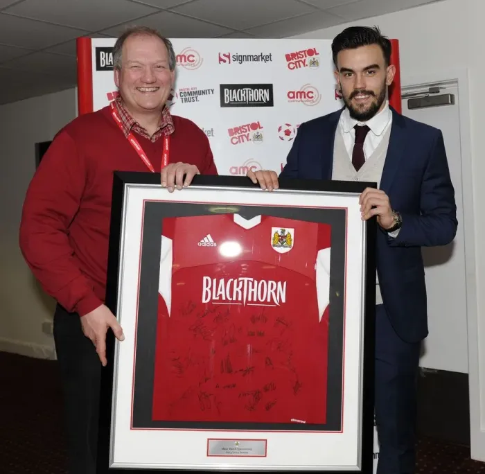 Framed Print : Bristol City FC: Man of the Match Honors vs. Tranmere Rovers at Ashton Gate, 2014