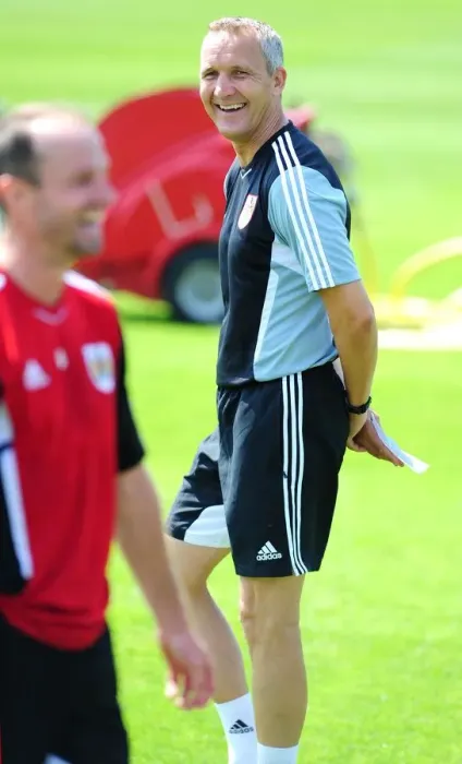 Framed Print : Bristol City FC: Manager Keith Miljen Leading Pre-Season Training Framed Print : Bristol City FC: Manager Keith Miljen Leading Pre-Season Training