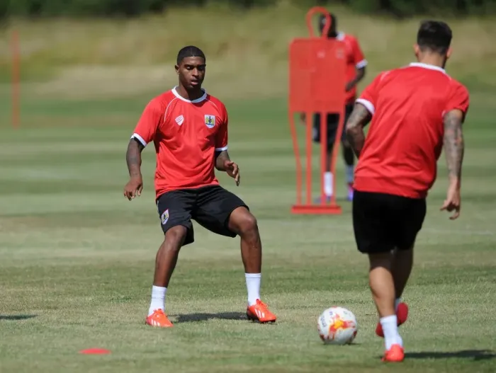 Framed Print : Bristol City FC: Mark Little in Intense Training Focus (July 2, 2014)
