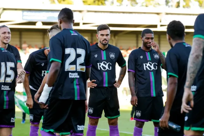 Framed Print : Bristol City FC: Marlon Pack and Mark Little at Huish Park Stadium during Yeovil Town Pre-Season Friendly, 2015