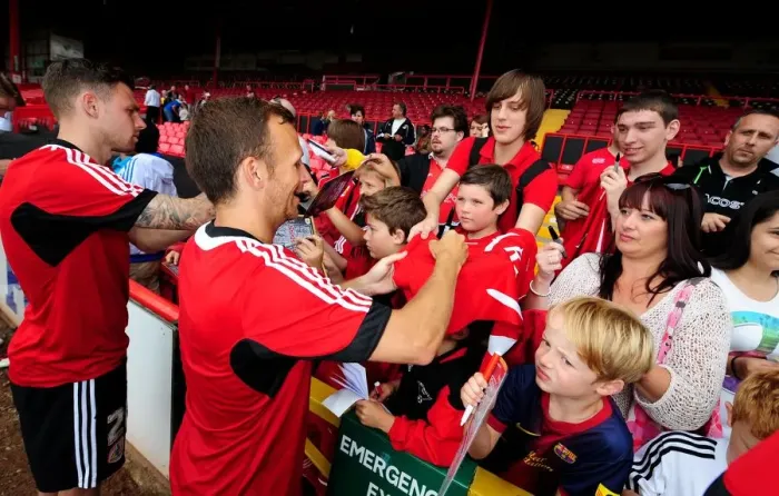 Framed Print : Bristol City FC Open Day: Paul Anderson and Jody Morris Sign Autographs Framed Print : Bristol City FC Open Day: Paul Anderson and Jody Morris Sign Autographs