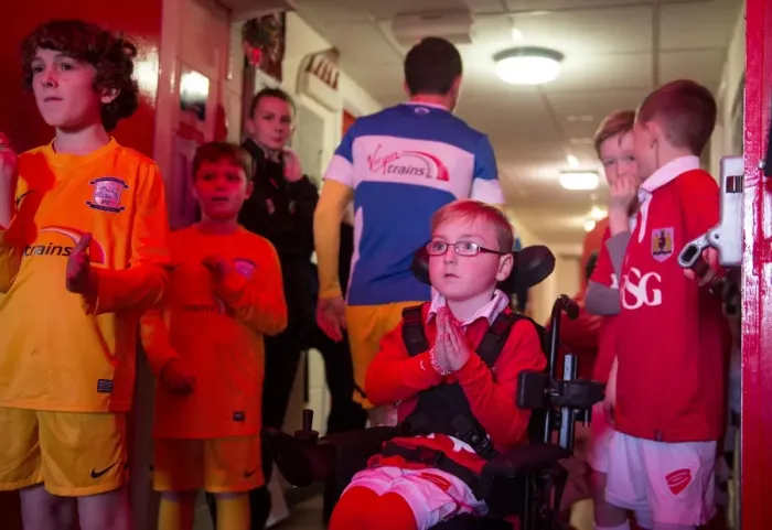 Framed Print : Bristol City FC: Oskar Pycroft Leads the Team Out Against Preston North End, Sky Bet League One, 2014
