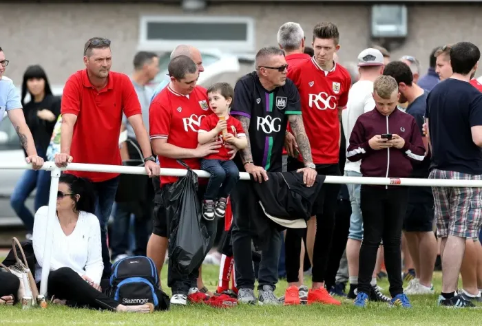 Framed Print : Bristol City FC: Passionate Fans in Action at Hengrove Athletic Pre-Season Friendly Framed Print : Bristol City FC: Passionate Fans in Action at Hengrove Athletic Pre-Season Friendly