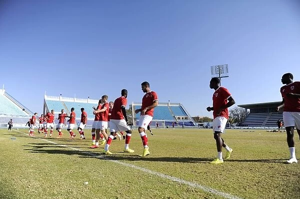 Bristol City FC Players Gear Up for Extension Gunners Clash in Botswana: Warm-Up at National Stadium