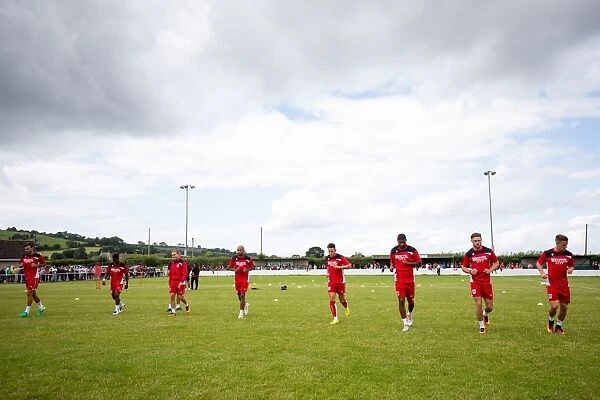 Bristol City FC Players Warm Up Ahead of Community Match against Hengrove Athletic
