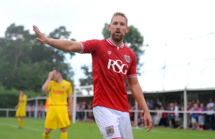 Framed Print : Bristol City FC: Scott Wagstaff in Pre-Season Action at Brislington Stadium (July 2015) Framed Print : Bristol City FC: Scott Wagstaff in Pre-Season Action at Brislington Stadium (July 2015)