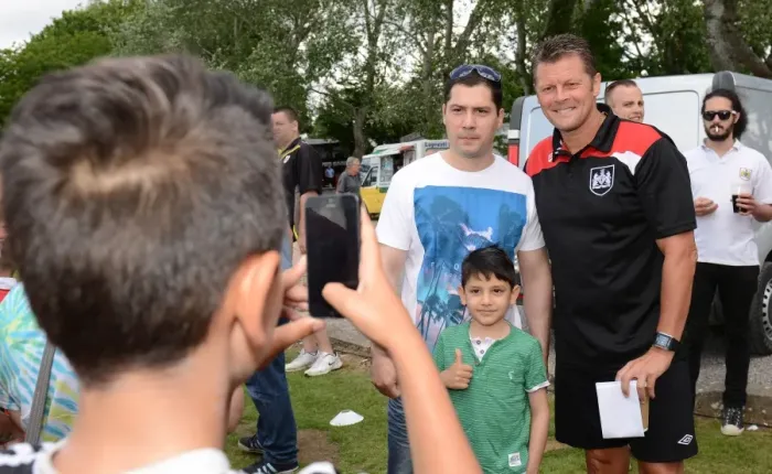 Framed Print : Bristol City FC: Steve Cotterill Mingles with Fans at Pre-Season Friendly, 2015