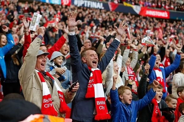 Bristol City FC: Thrilling Moment Fans Celebrate Second Goal in Johnstones Paint Trophy Final at Wembley Stadium