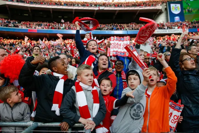 Framed Print : Bristol City FC: Triumphant Fans Celebrate 2-0 Win and Football League Trophy Victory at Wembley Stadium Framed Print : Bristol City FC: Triumphant Fans Celebrate 2-0 Win and Football League Trophy Victory at Wembley Stadium