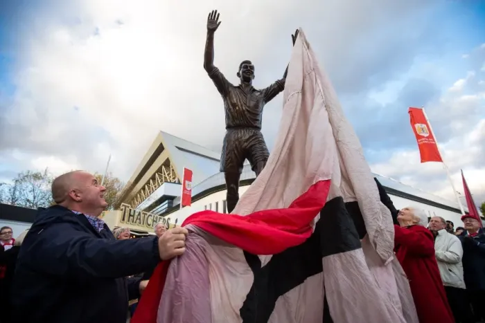 Framed Print : Bristol City FC: Unveiling of John Atyeo's Legendary Statue at Ashton Gate Framed Print : Bristol City FC: Unveiling of John Atyeo's Legendary Statue at Ashton Gate