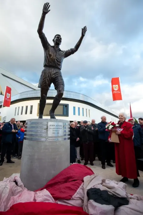 Framed Print : Bristol City FC: Unveiling of John Atyeo's Legendary Statue at Ashton Gate