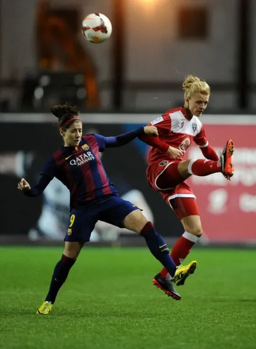Framed Print : Bristol City FC vs. FC Barcelona: A Football Rivalry - Sophie Ingle vs. Maria Victoria Losada's Battle for Possession Framed Print : Bristol City FC vs. FC Barcelona: A Football Rivalry - Sophie Ingle vs. Maria Victoria Losada's Battle for Possession