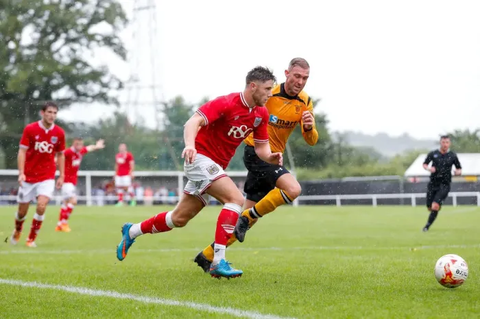 Framed Print : Bristol City FC: Wes Burns Shines in Pre-Season Community Match vs Keynsham Town