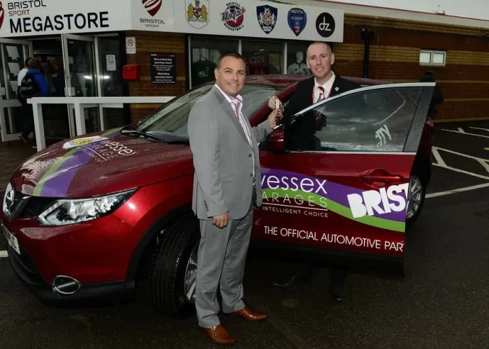 Framed Print : Bristol City FC: Wessex Garages Hand Over Sponsored Car Keys Ahead of Leyton Orient Match Framed Print : Bristol City FC: Wessex Garages Hand Over Sponsored Car Keys Ahead of Leyton Orient Match