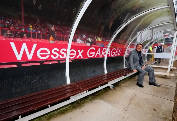 Framed Print : Bristol City FC: Wessex Garages Unveil Newly Branded Dugouts at Ashton Gate Stadium