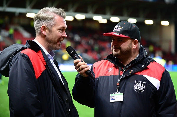 Bristol City FC: Willie Kirk Interviewed Pitchside During Bristol City vs Brighton and Hove Albion, Sky Bet Championship Match