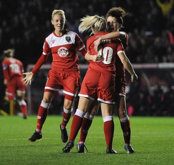 Bristol City FC Women: Nikki Watts and Angharad James Celebrate Historic Goal Against FC Barcelona in Champions League