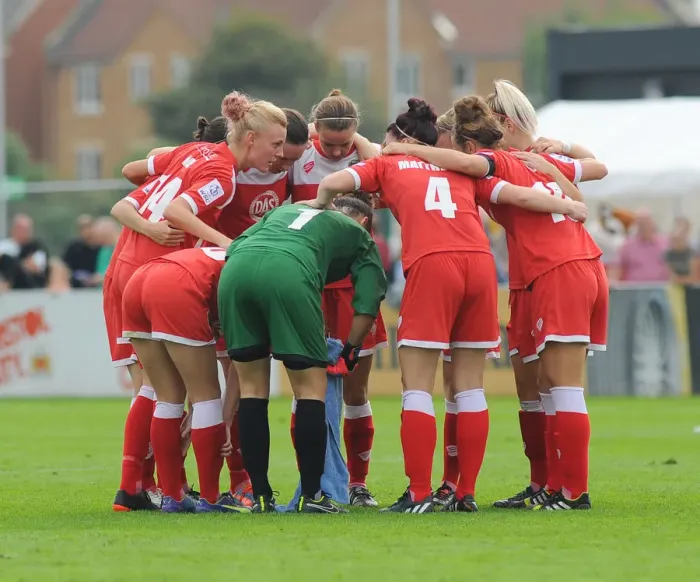 Framed Print : Bristol City FC: Women's Team Rallies in the Second Half against Manchester City Ladies Framed Print : Bristol City FC: Women's Team Rallies in the Second Half against Manchester City Ladies