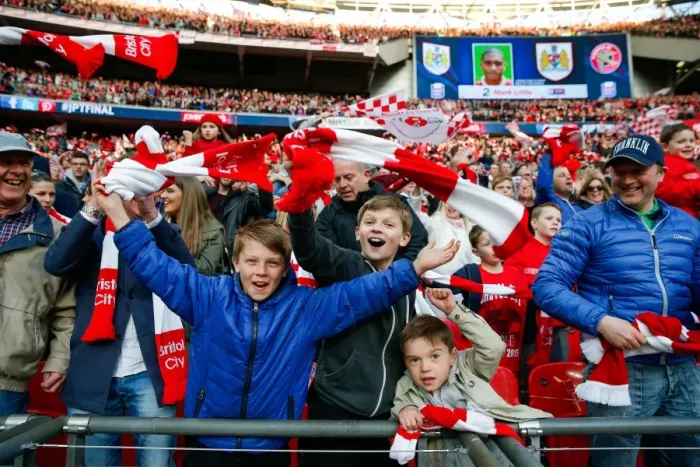 Framed Print : Bristol City FC's Glorious 2-0 Victory: A Sea of Celebrating Fans at Wembley Stadium Framed Print : Bristol City FC's Glorious 2-0 Victory: A Sea of Celebrating Fans at Wembley Stadium