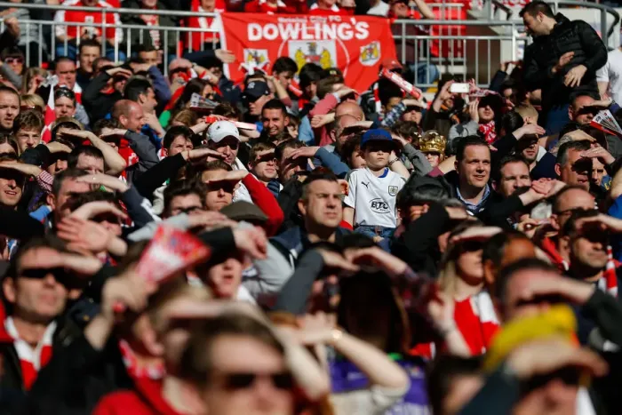 Framed Print : Bristol City FC's Thrilling Wembley Victory: A Sea of Euphoric Fans