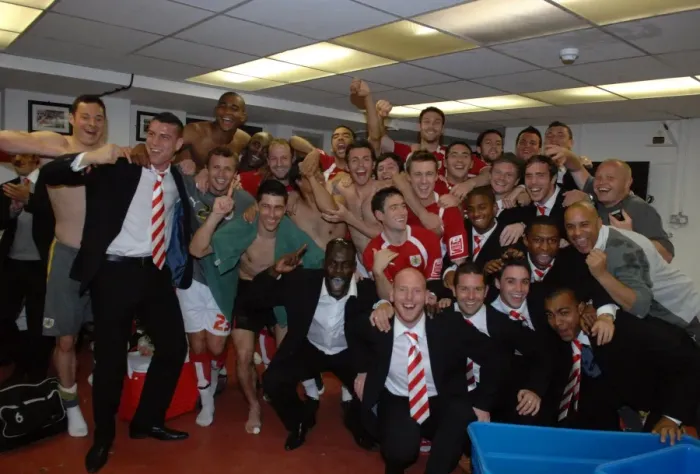 Framed Print : Bristol City FC's United Front: The Play-Off Dressing Room Showdown Against Crystal Palace
