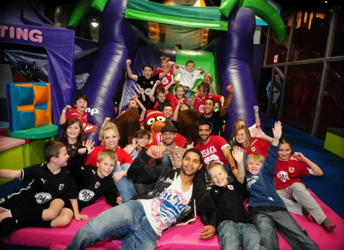 Framed Print : Bristol City First Team: 09-10 Holiday Cheer at Jump - City Redz Christmas Party