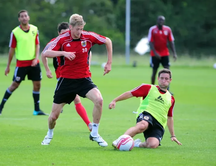 Framed Print : Bristol City First Team: 2010-11 Season Kick-Off Training (September 9, 2010)