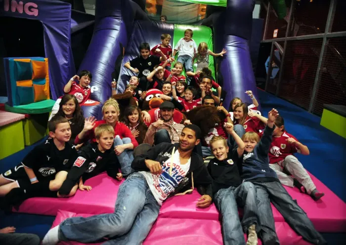 Framed Print : Bristol City First Team: Celebrating the Holiday Season at City Redz Christmas Party (09-10)