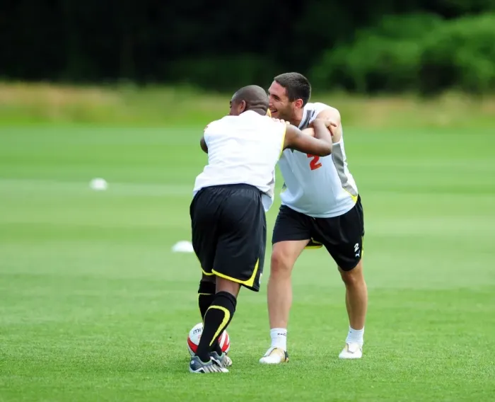 Framed Print : Bristol City First Team: Gearing Up for the 09-10 Season - Pre-Season Training