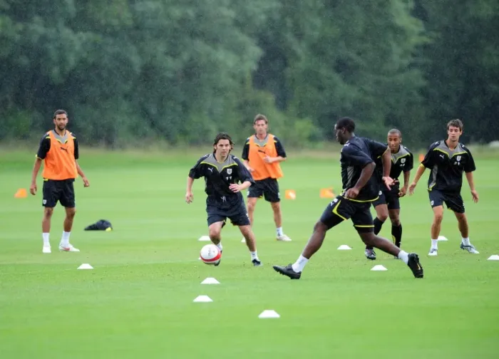 Framed Print : Bristol City First Team: Gearing Up for the 09-10 Season - Pre-Season Training