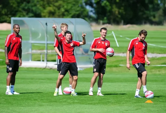 Framed Print : Bristol City First Team: Gearing Up for the 2010-11 Season - Training Session (September 2, 2010) Framed Print : Bristol City First Team: Gearing Up for the 2010-11 Season - Training Session (September 2, 2010)