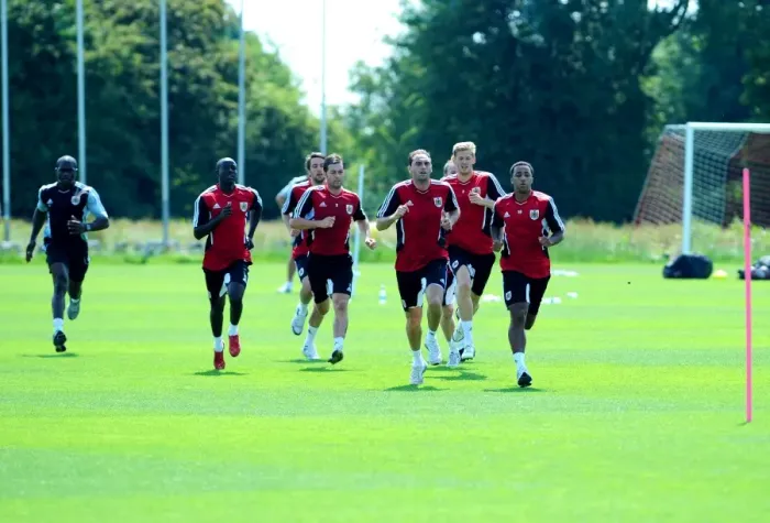 Framed Print : Bristol City First Team: Gearing Up for the 2011-12 Season - Intense Pre-season Training Framed Print : Bristol City First Team: Gearing Up for the 2011-12 Season - Intense Pre-season Training