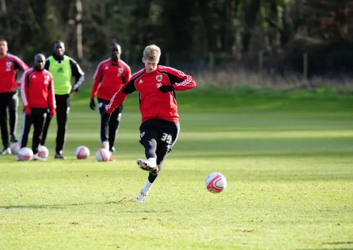 Framed Print : Bristol City First Team: Gearing Up for the Pitch - January 2011 Training