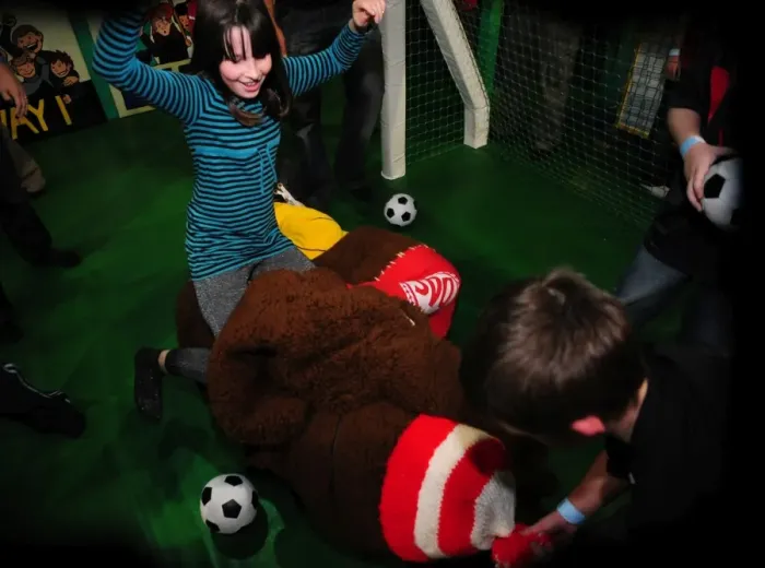 Framed Print : Bristol City First Team: A Jumping Good Time at City Redz Christmas Party (09-10)