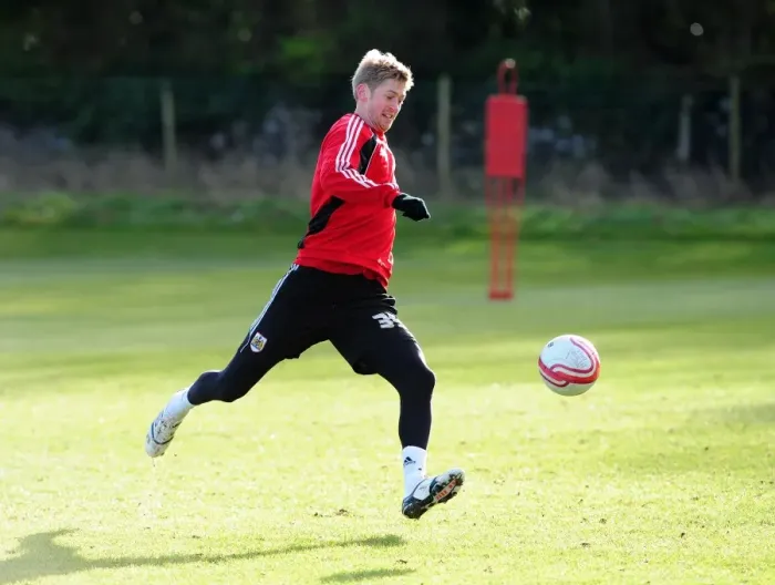 Framed Print : Bristol City First Team: Kicking Off the New Year - Training Session, January 1, 2011