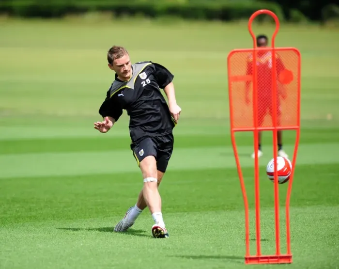 Framed Print : Bristol City First Team: Pre-Season Training 09-10 - Gearing Up for the New Season